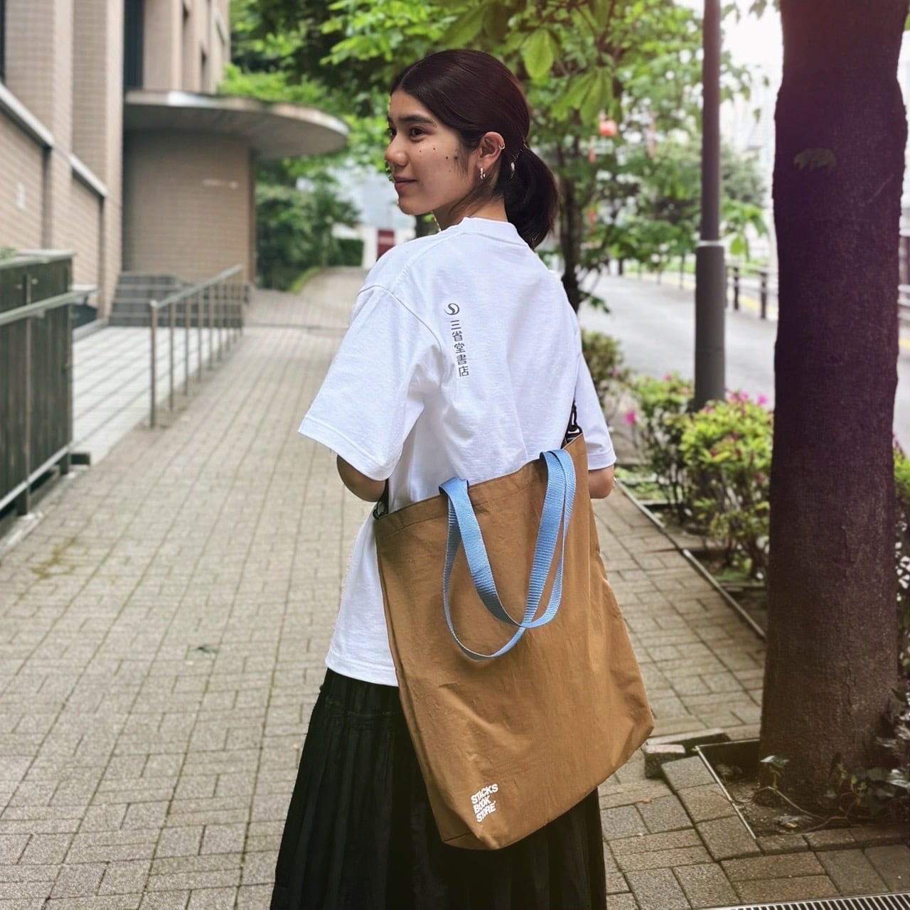 stacksbookstore - 2way nylon tote ベージュ stacks bookstore - 2way nylon tote | stacks bookstore