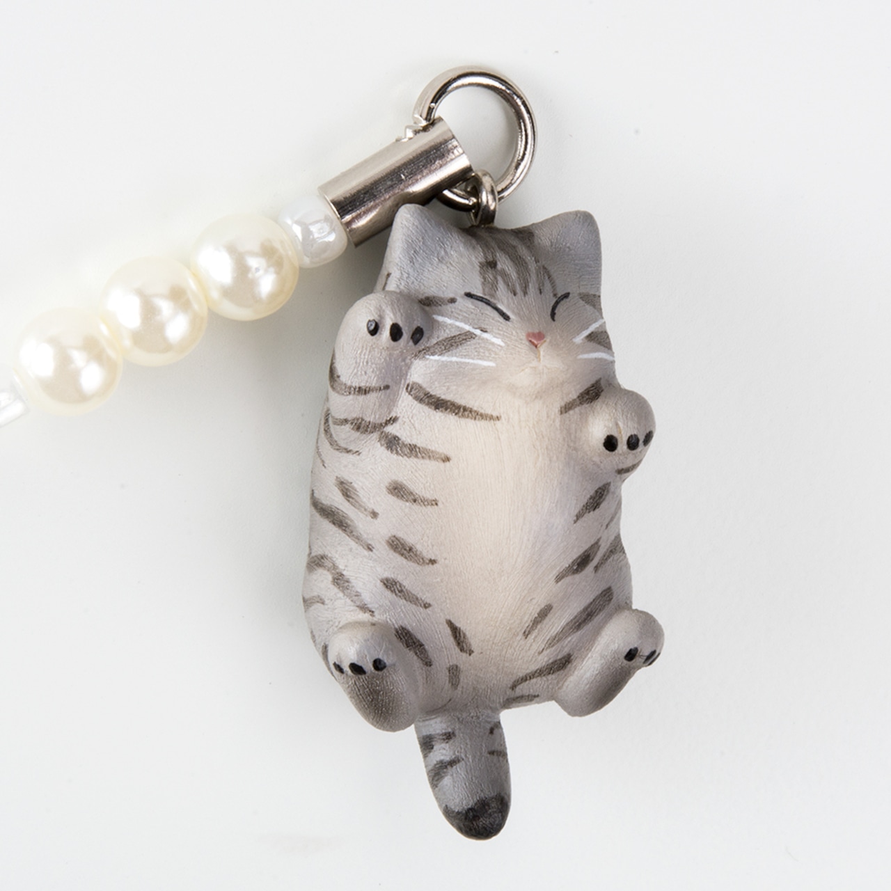 ペットラバーズ 猫どん でぶ猫 サバトラ ビーズ ストラップ N-2307