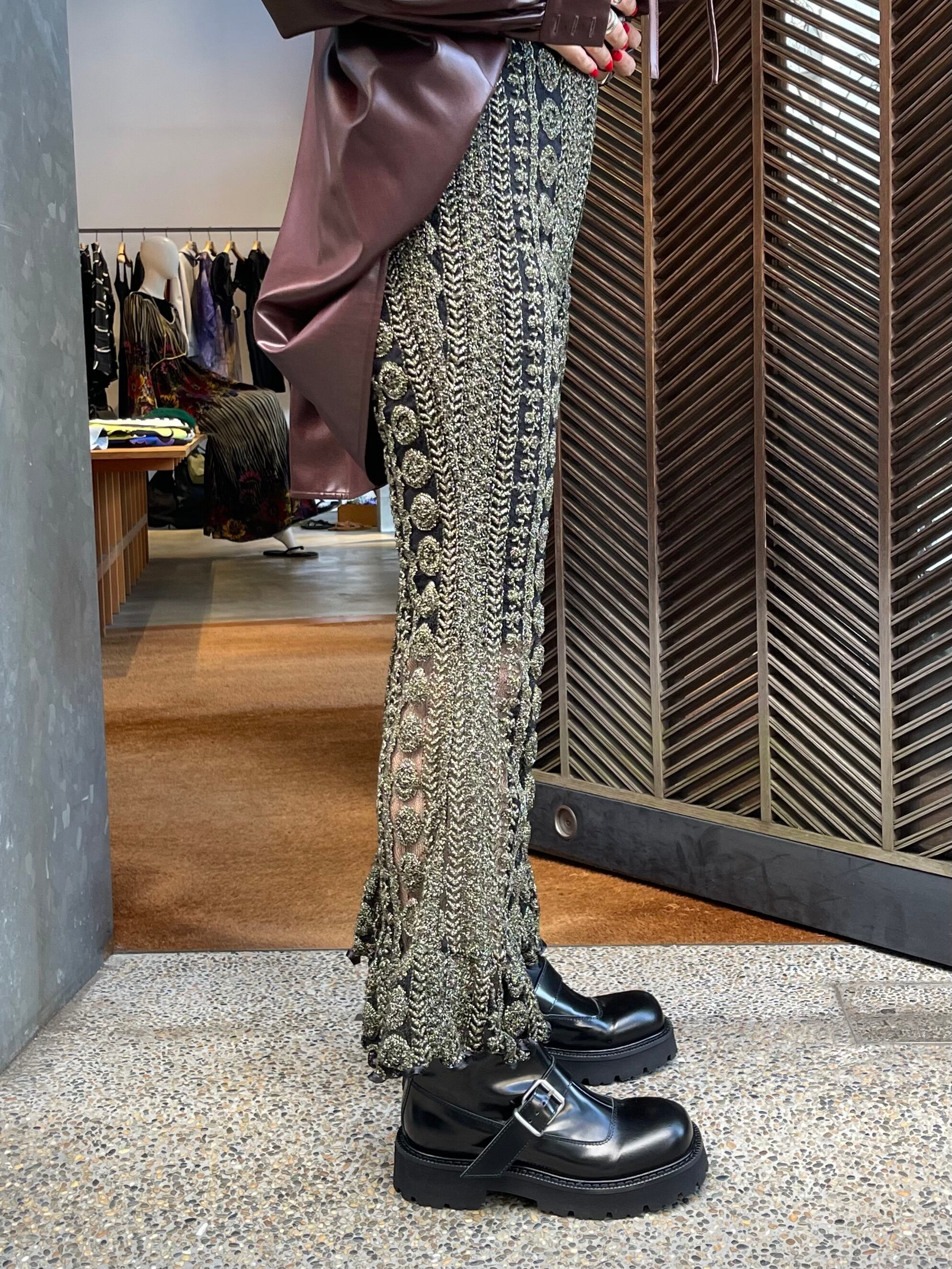 23AW】FUMIE TANAKA フミエタナカ / tulle embroidery pants | TRENT 