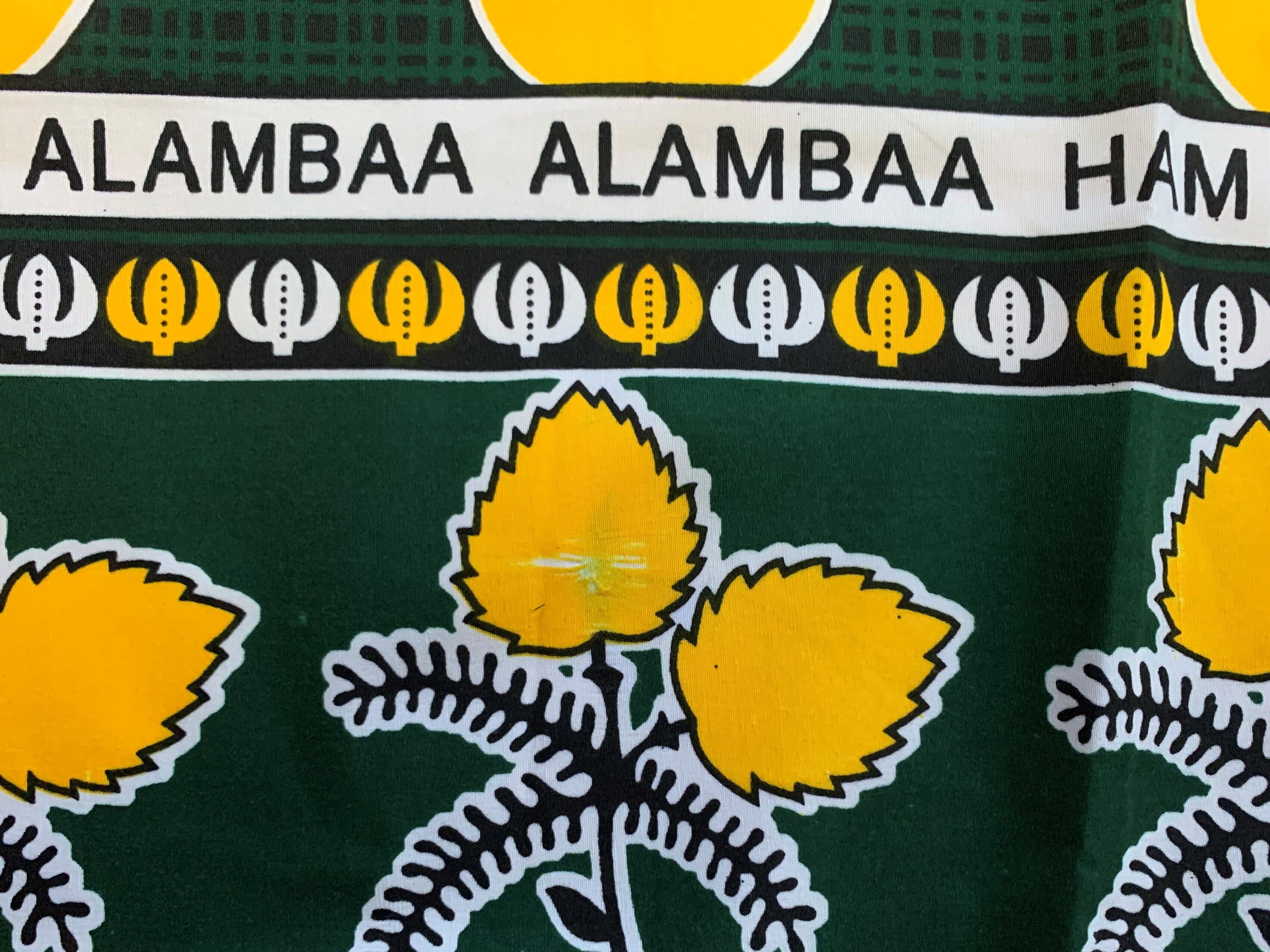 カンガ布  ファブリック（グリーン×イエロー）※④SDGs（訳アリ品）