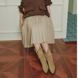 チャンキーヒール スラウチブーツ 2color W10412