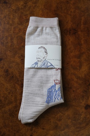 【kota gushiken】A Touch Of Van Gogh Socks -Light Beige-
