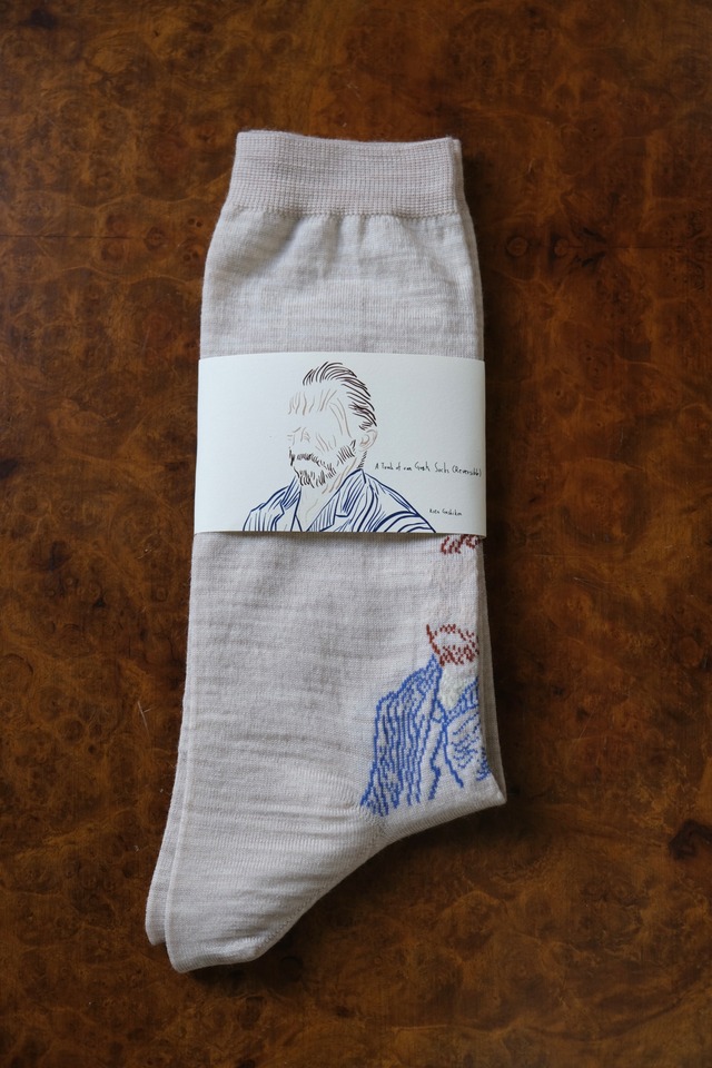 【kota gushiken】A Touch Of Van Gogh Socks -Light Beige-