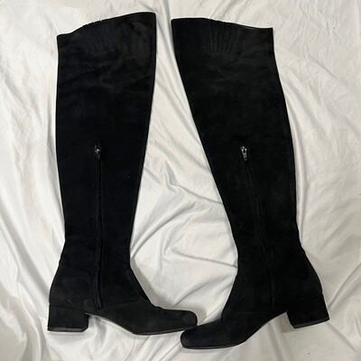 SAINT LAURENT PARIS サンローランパリ BABIES THIGH BOOT ロングブーツ スエード ニーハイ ブーツ 446314  38 1/2(約25.5cm)【表参道t03】 | ブランド古着Brooch powered by BASE