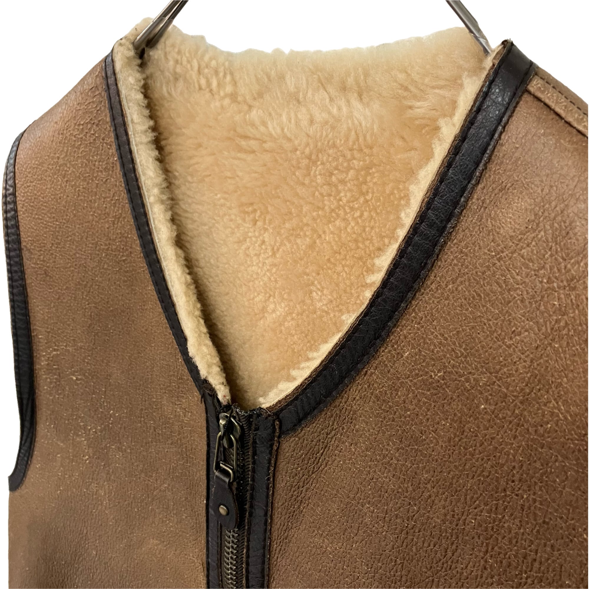 VINTAGE DAF Real Mouton zip Vest 』USED 古着 ヴィンテージ リアル