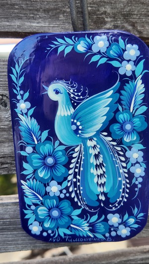 ペトリキウカ塗り　木製ボード　ティモシェンコ作　インテリア