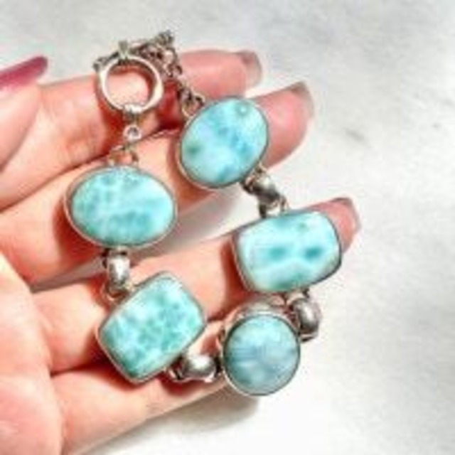 【ツーソン】【超美石】ラリマー　ブレスレット　5499