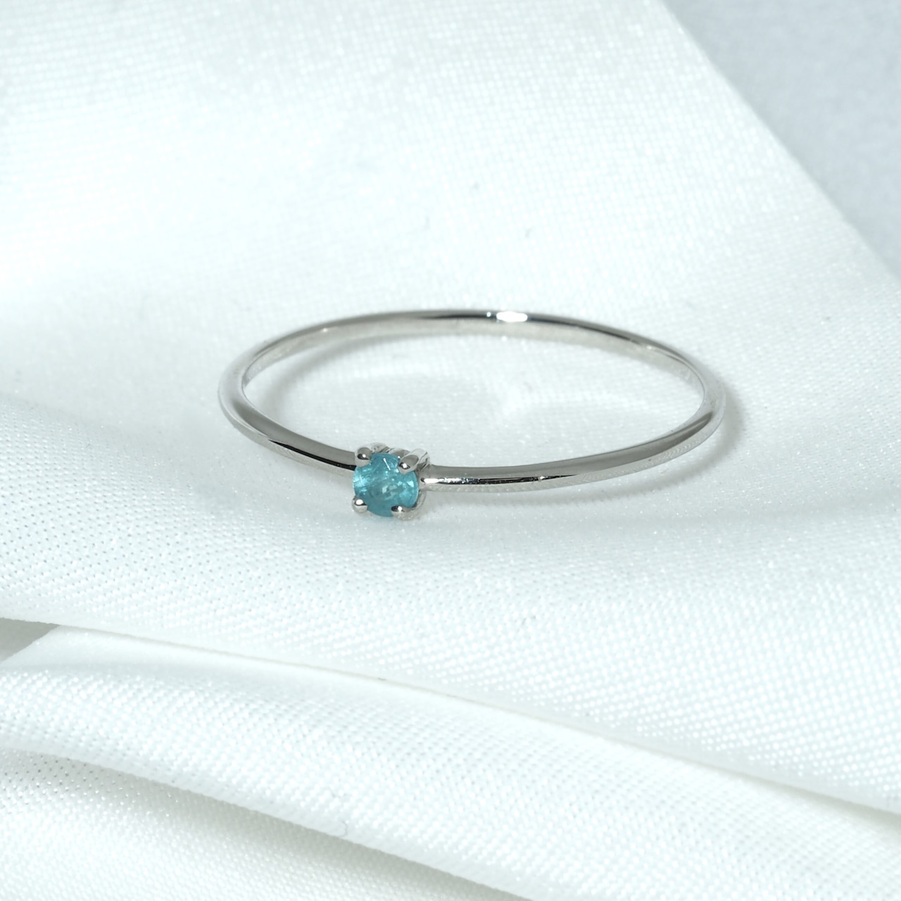 パライバトルマリン ブラジル産 リング 0.06ct pt900 Paraiba Tourmaline