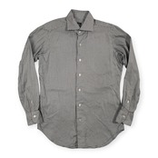 TOMORROWLAND トゥモローランド 千鳥格子 ワイドカラー 長袖 ドレスシャツ サイズ 39 / 15 1/3 /ブラック×ホワイト/日本製