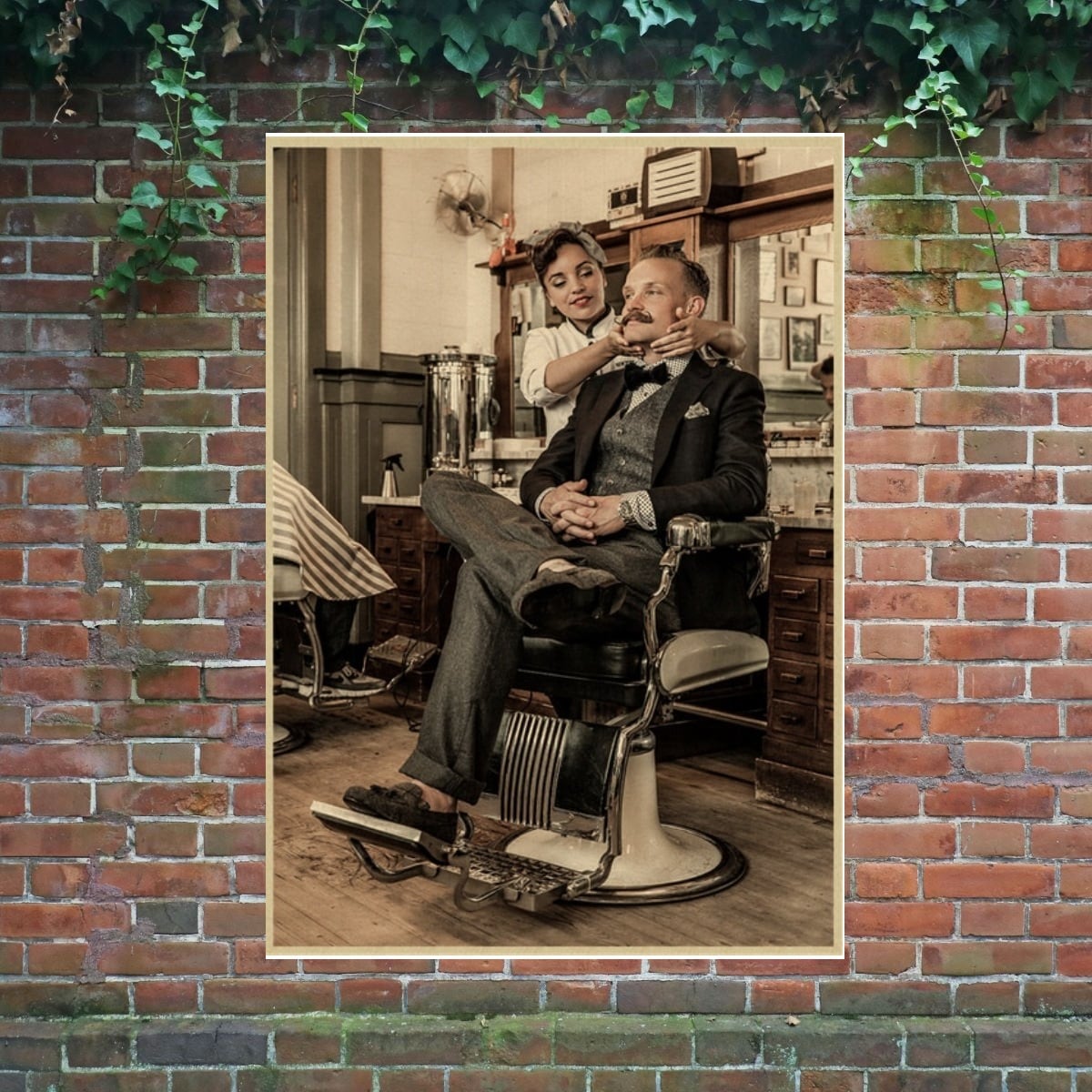 No.34アメリカンbarberポスター額縁有リーゼント 869363063.jpg?1584522902