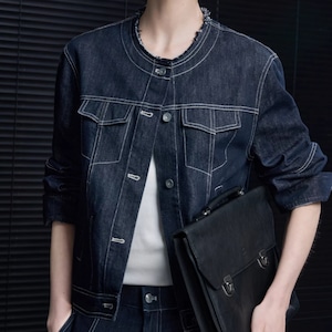 ノーカラーデニムジャケット ・21104 ノーカラーデニムジャケット ・21104