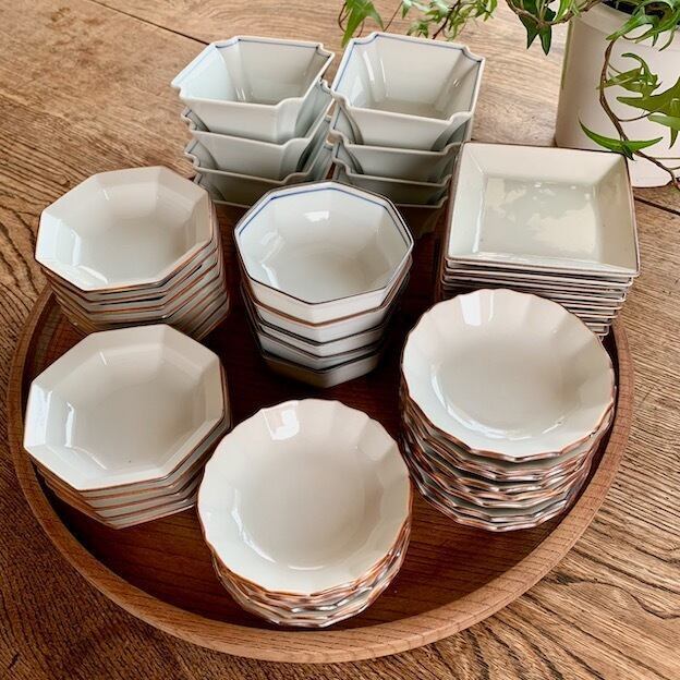 九谷の白】（45002）小皿・小鉢各種 昭和 / Kutani White Small Plates