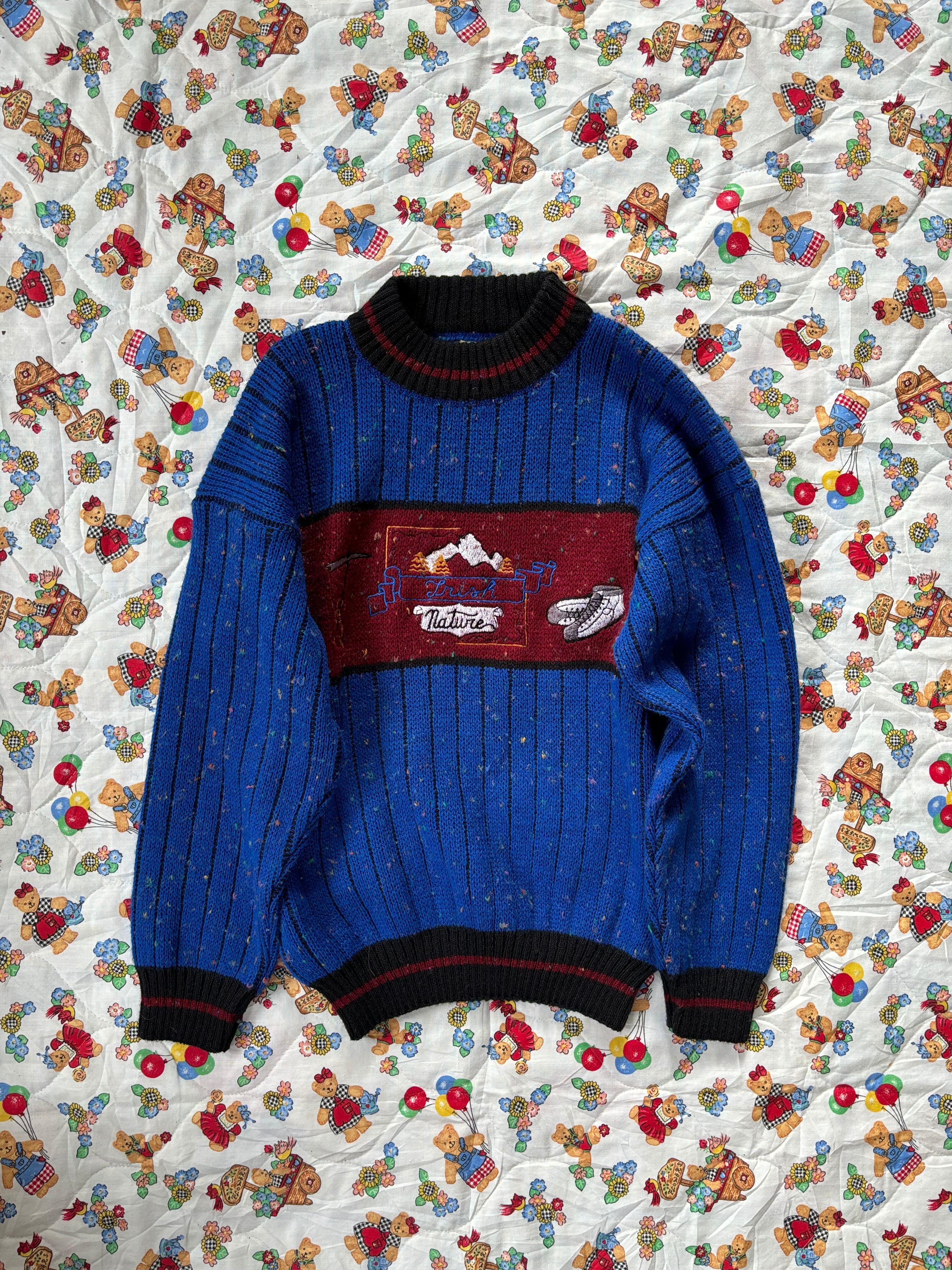 【KIDS vintage】iceskate sweater. size57y I AM