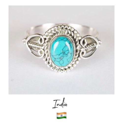 【Made in インド】天然石 ターコイズ リング ⁑ turquoise ring