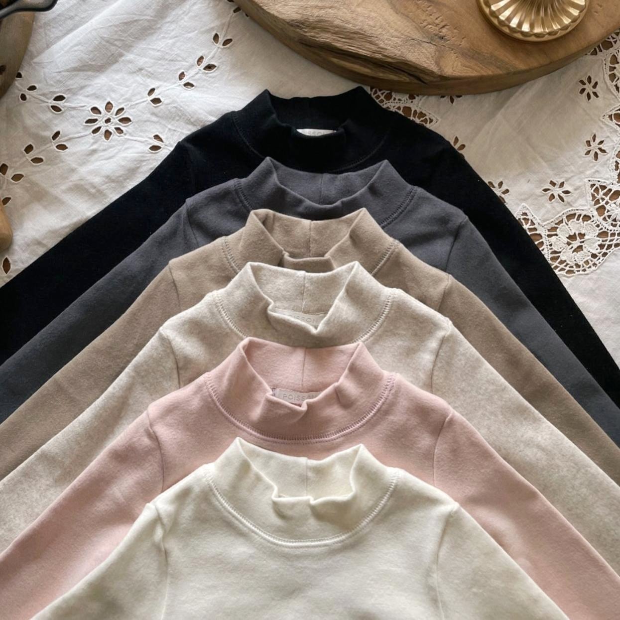 «予約»«ジュニアサイズあり»«poisson» ハーフネックトップス 6colors