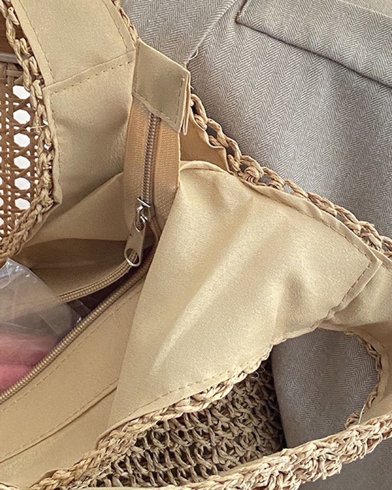 Tote-bag large summer Straw-bag L0056