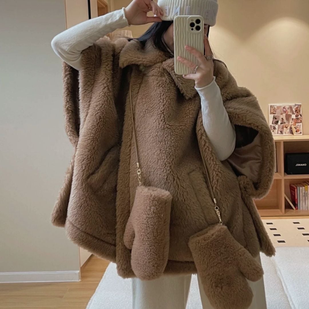 アルパカ テディベア ポンチョコート〈6カラー サイズS-M〉 | Dressdoor