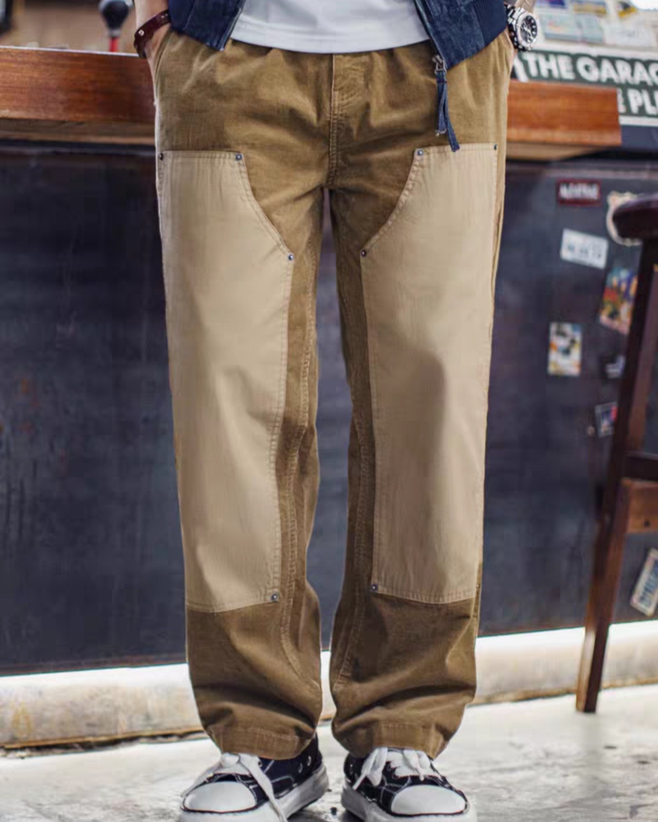 Retro Corduroy Lumberjack Pants  K0273