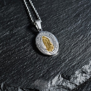 Maria coin necklace silver & gold stainless steel