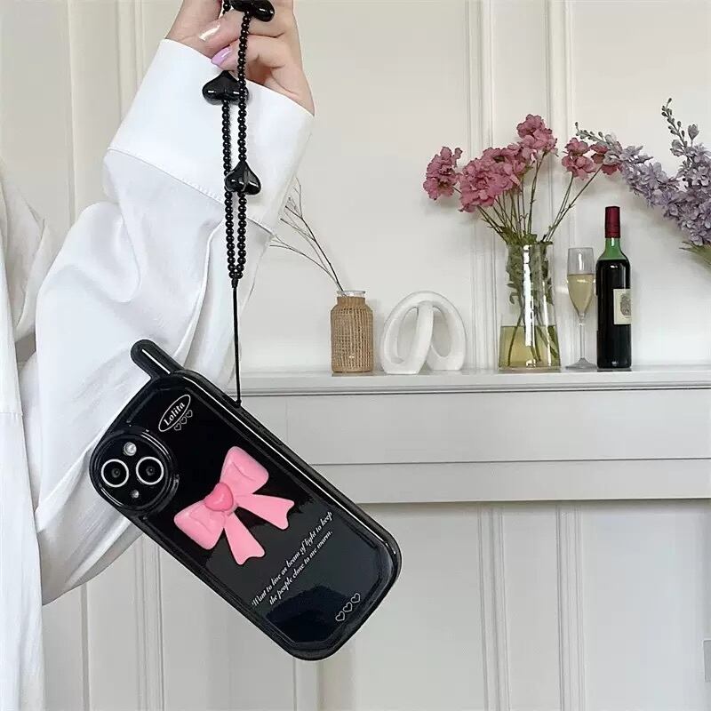 レトロ可愛い アナログ感 ガラケー風 Iphoneケース リボン Iphoneカバー リボン スマホ スマホグッズ 落下防止 おもしろ Lamitte Deco トレンド 韓国ファッション ショップ Base店 Powered By Base 携帯 ガラケー ホルダー Studiodeiure It