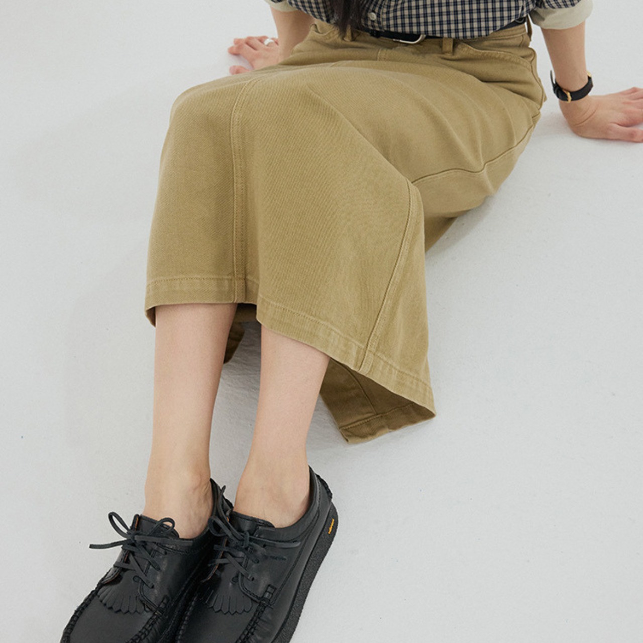 Front Seam Midi Tight Skirt【4color】 T4378