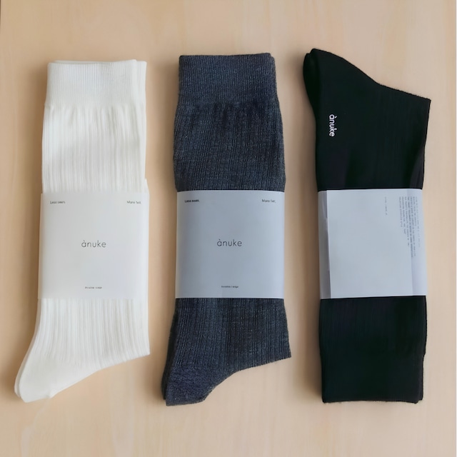 【 anuke 】Wool Rib Socks