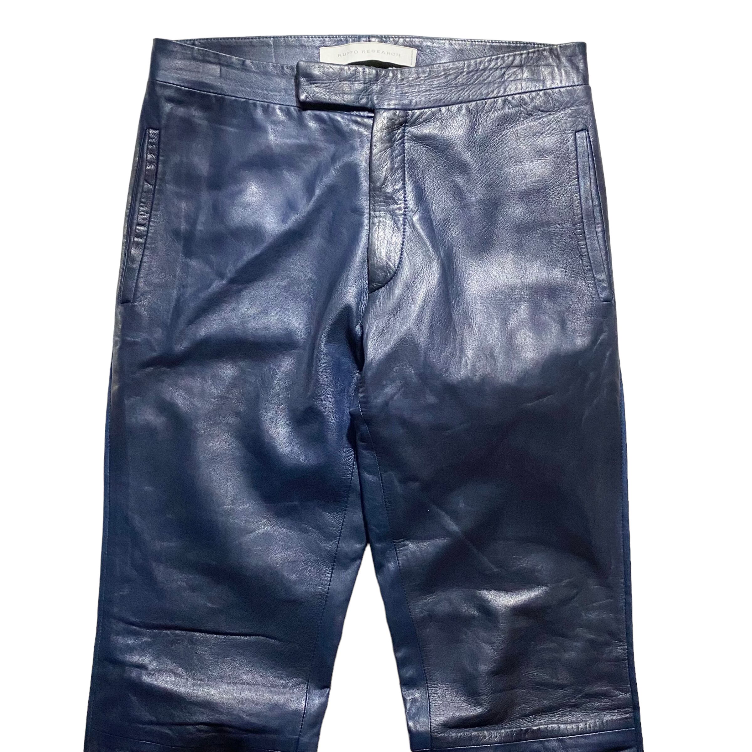 vintage RUFFO RESARCH navy lamb leather pants | NOIR ONLINE