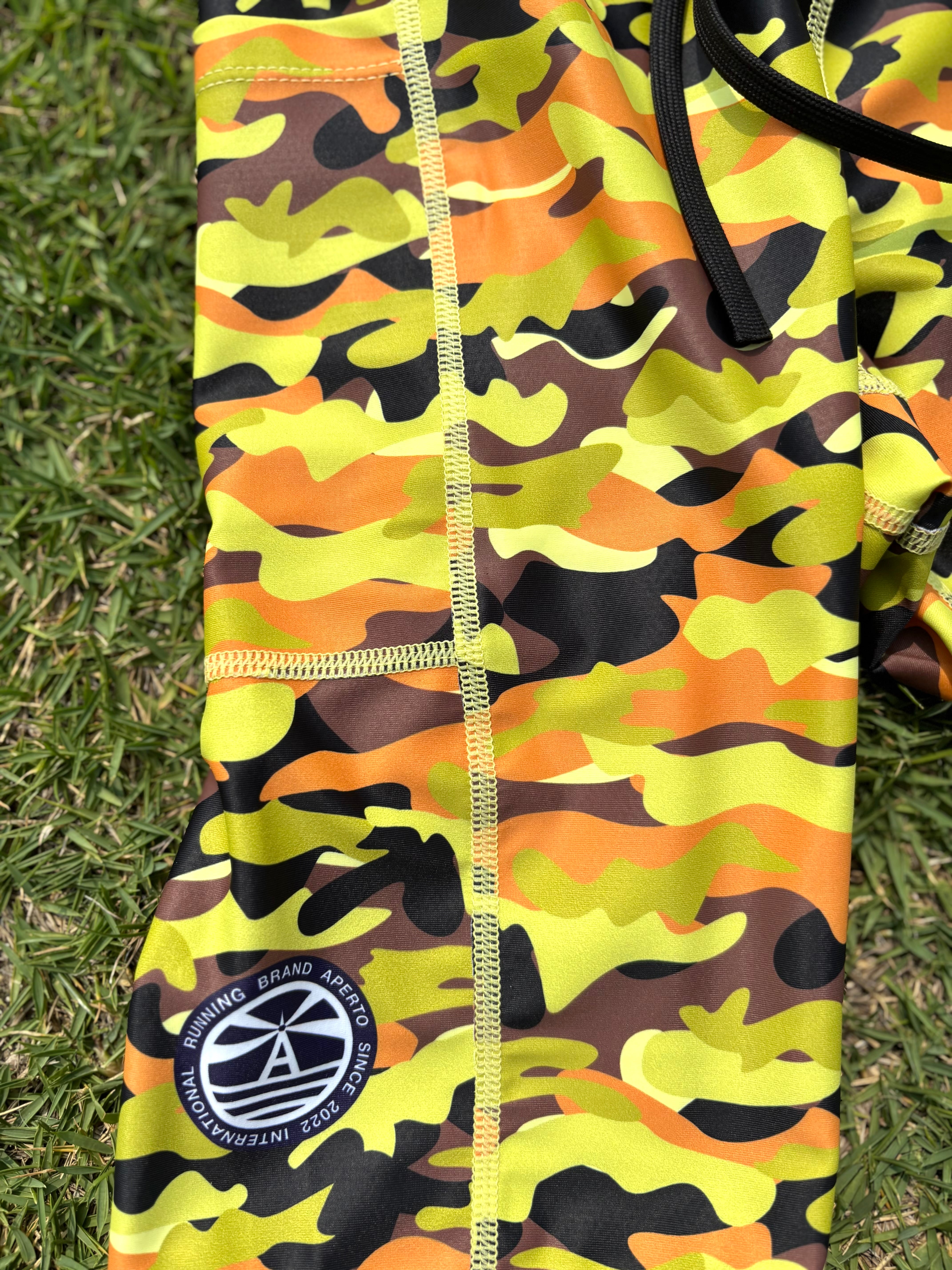 AP 125233】メンズ 全昇華アドバンスタイツ カモ柄イエロー | aperto