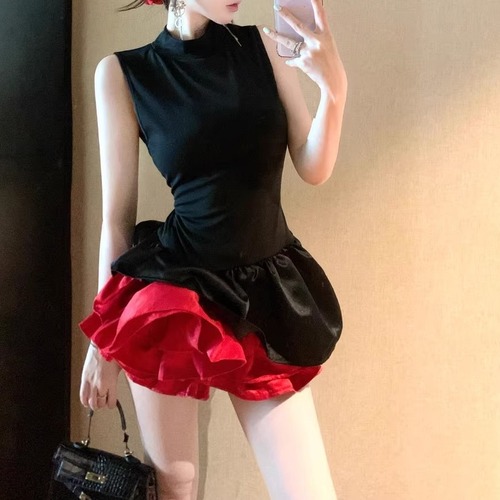 フラワーデザインフレアヘムワンピ ・11303