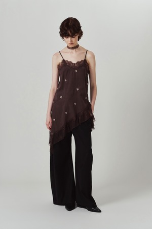 Lace Cami Dress / BROWN