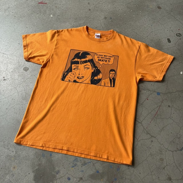 90's USA製 Thrasher “Boyfriend“ プリント Tシャツ オレンジ XL