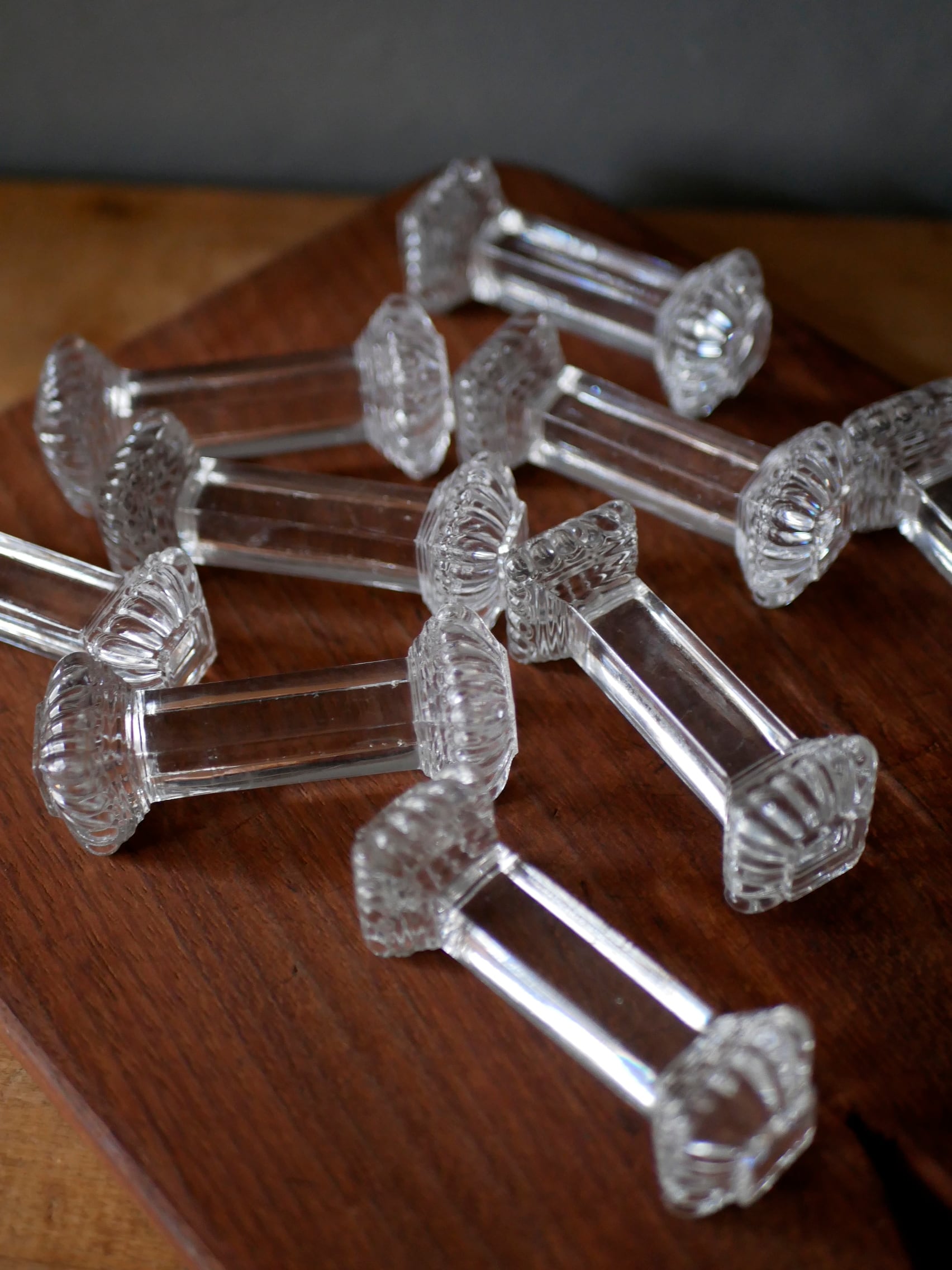 フランスアンティーク クリスタル カトラリーレスト ヒイラギ