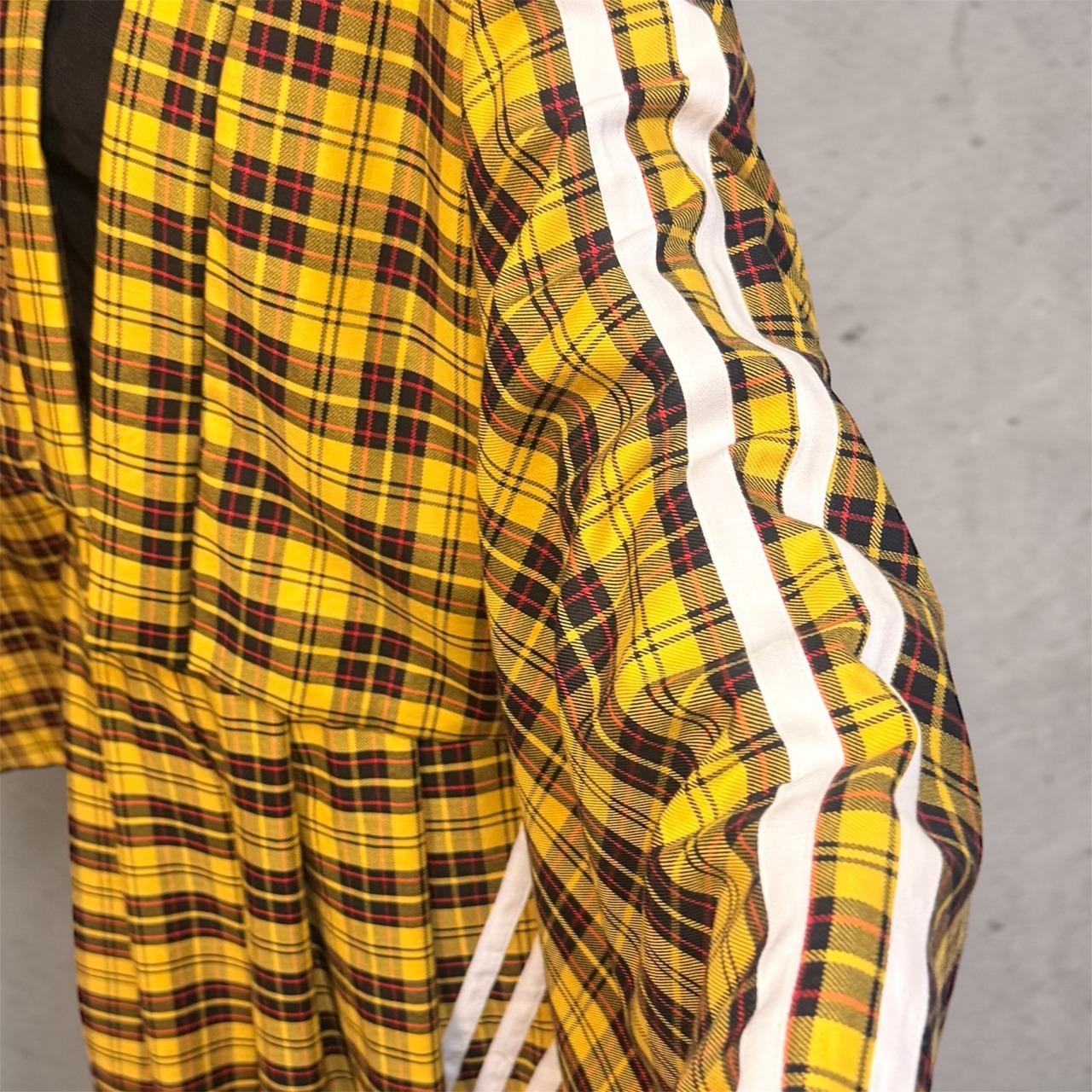 ライン入りチェック羽織りジャケット