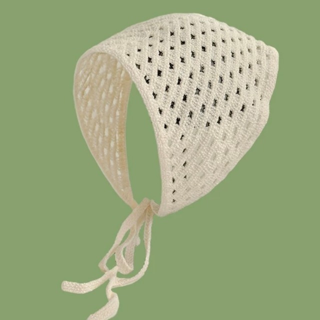 White Knit Hood Scarf