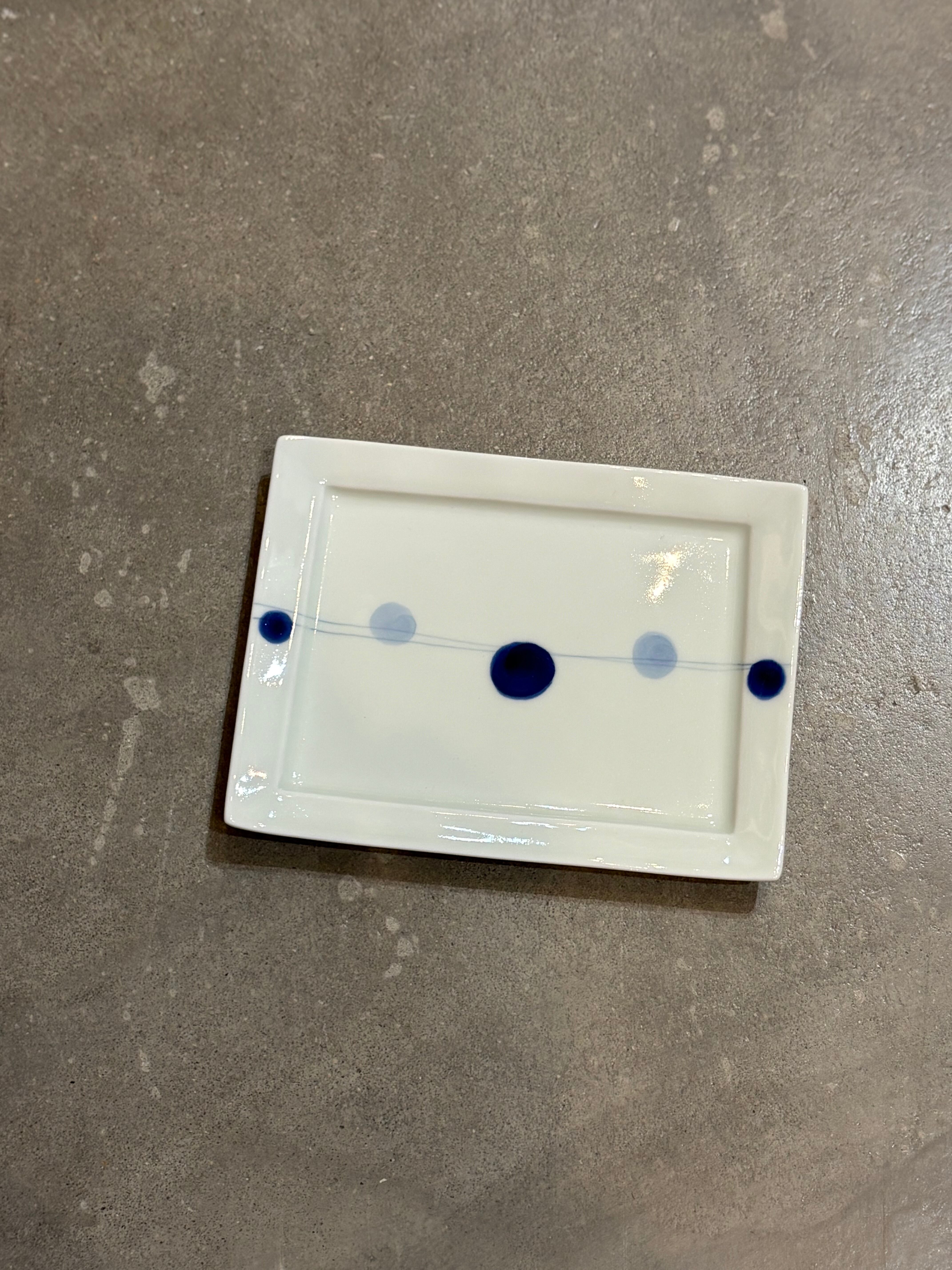 長角トレイ(小) 青玉