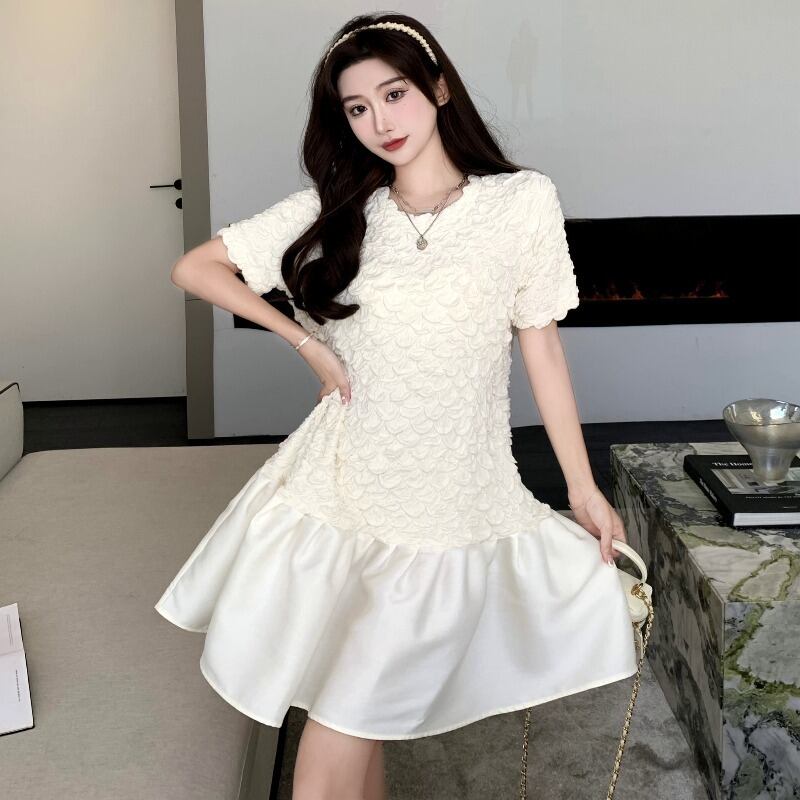 スタイルスカート サマースタンダード格子柄ルーズドレス レトロ レース 夏物 ハンチェンe82578386394