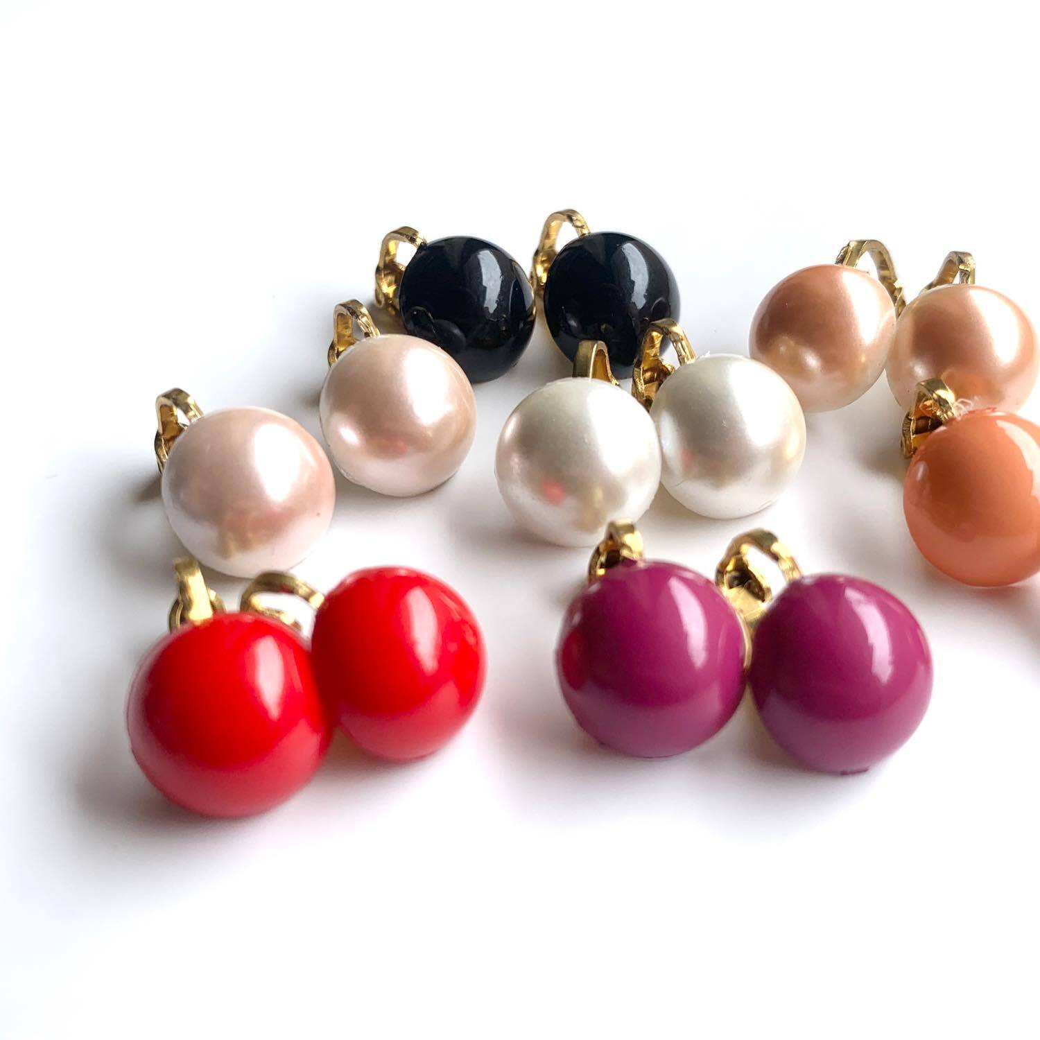 617】スターフラワーとパールビーズのピアス／イヤリング／ガラス