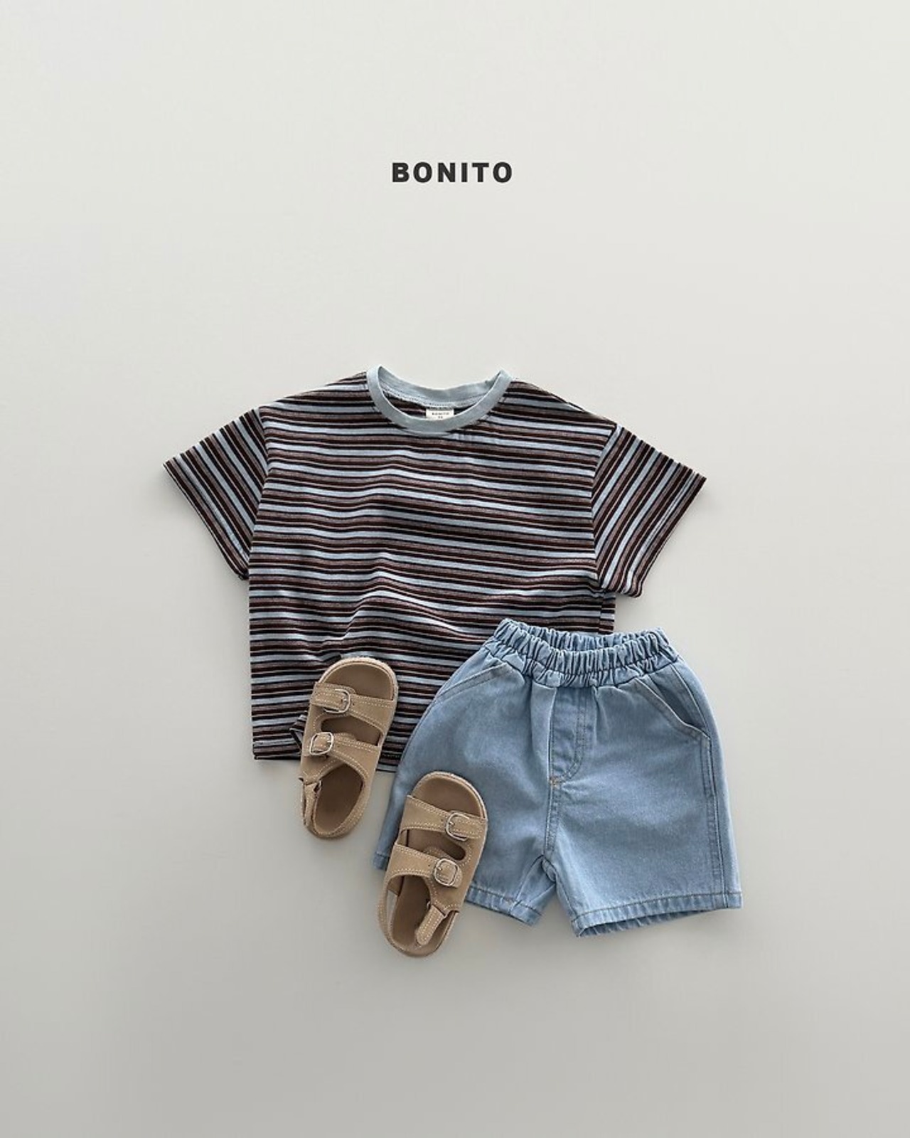【取寄/韓国直送】BONITO 26/SM  uni stripe color tee  Tシャツ｜夏服｜韓国子供服