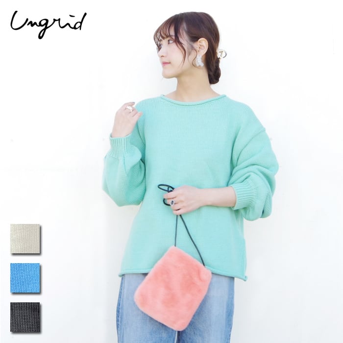 Ungrid (アングリッド) アウトキリングクルーネックニット