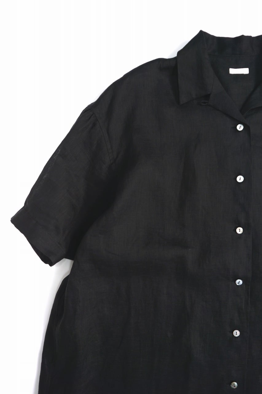 French Linen Open Collar S/S O/P