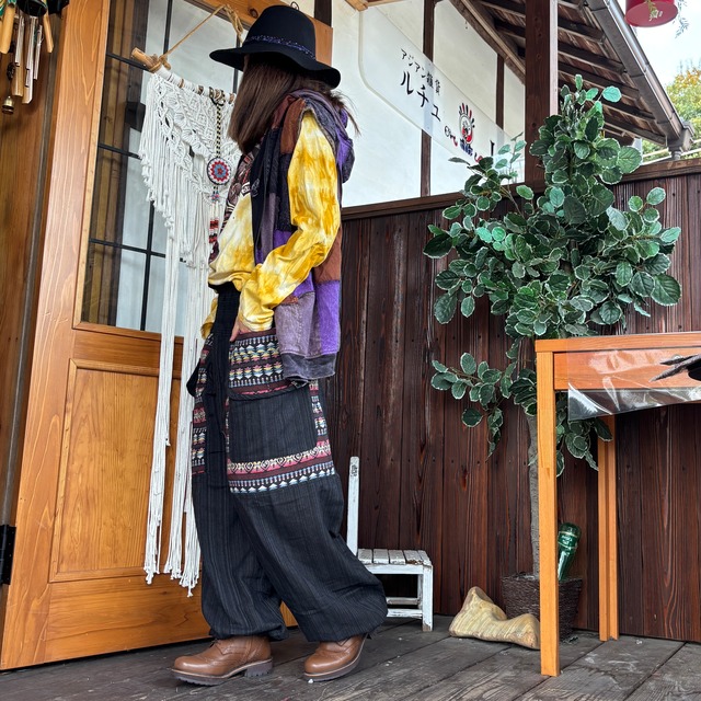 フリース付きパッチワークベスト