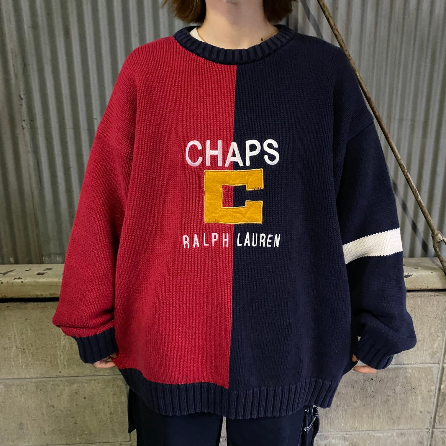 80年代 CHAPS Ralph Lauren チャップス ラルフローレン コットンニット 