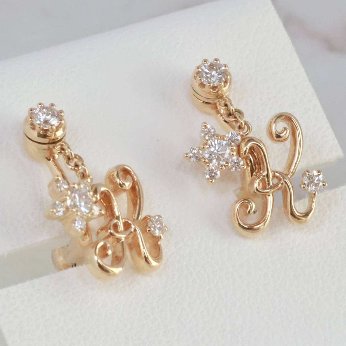 ご専用✨小寺智子 k18YG ピアス クロス ダイヤモンド0.27ct