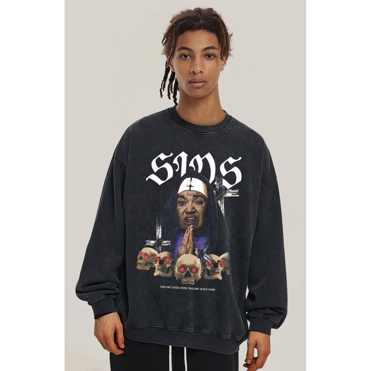 VINTAGE ストリート スケルトン修道女 パーカー/スウェット T736