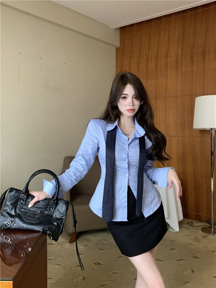 SHEDE 女性のための春と夏のオールマッチデニムスカート、ハイウエストと