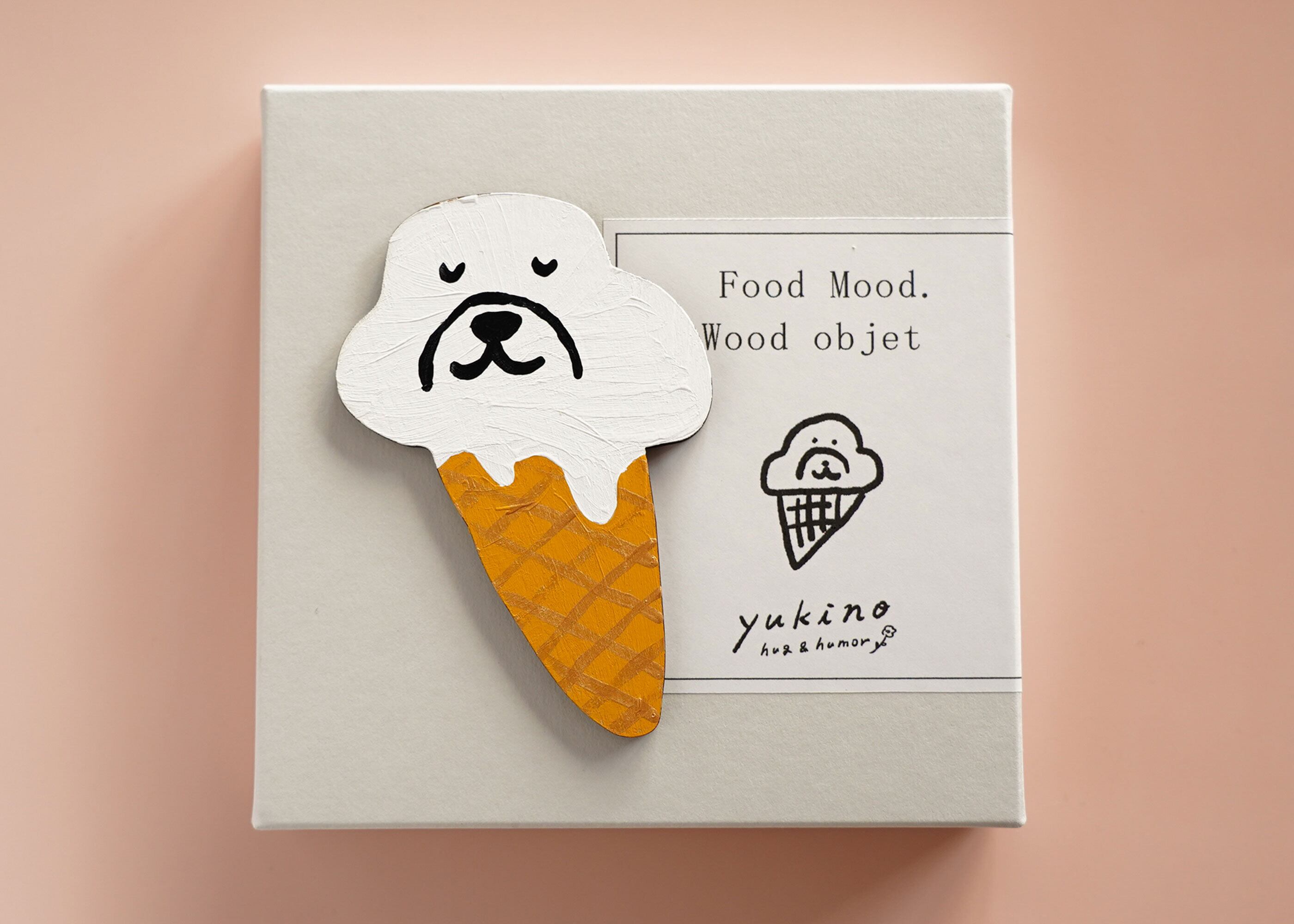 wood objet 原画 小「アイス犬まばたき」