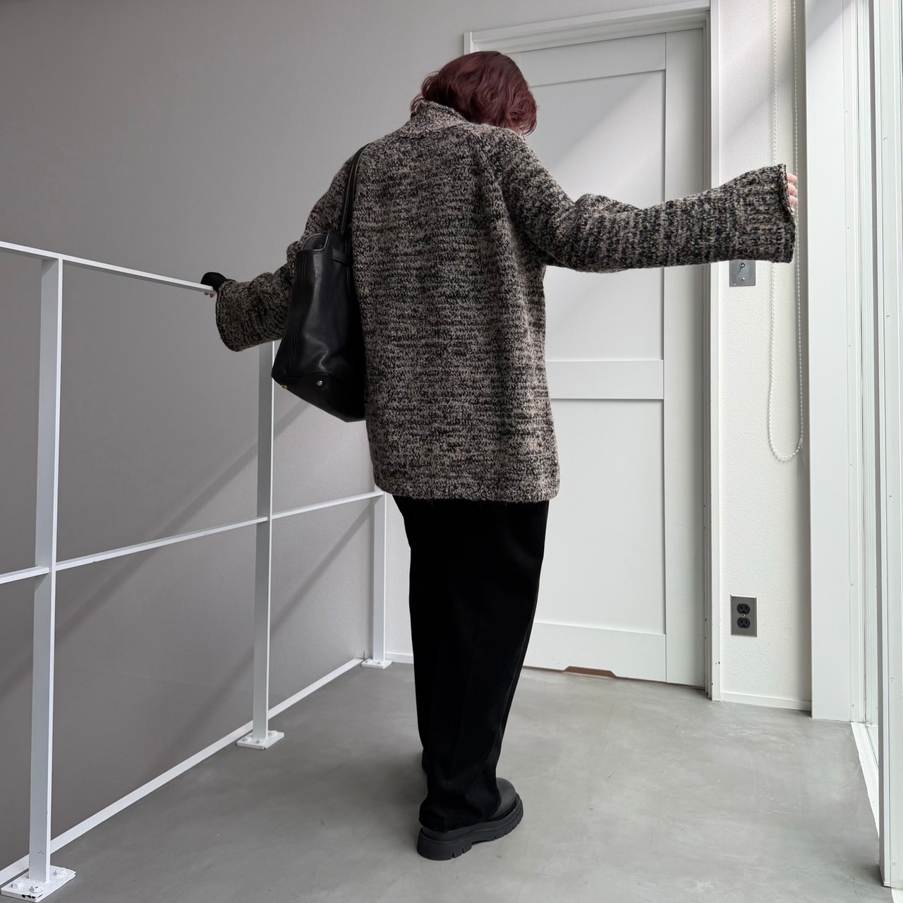 ハイネックmixモールknit/ベージュmix