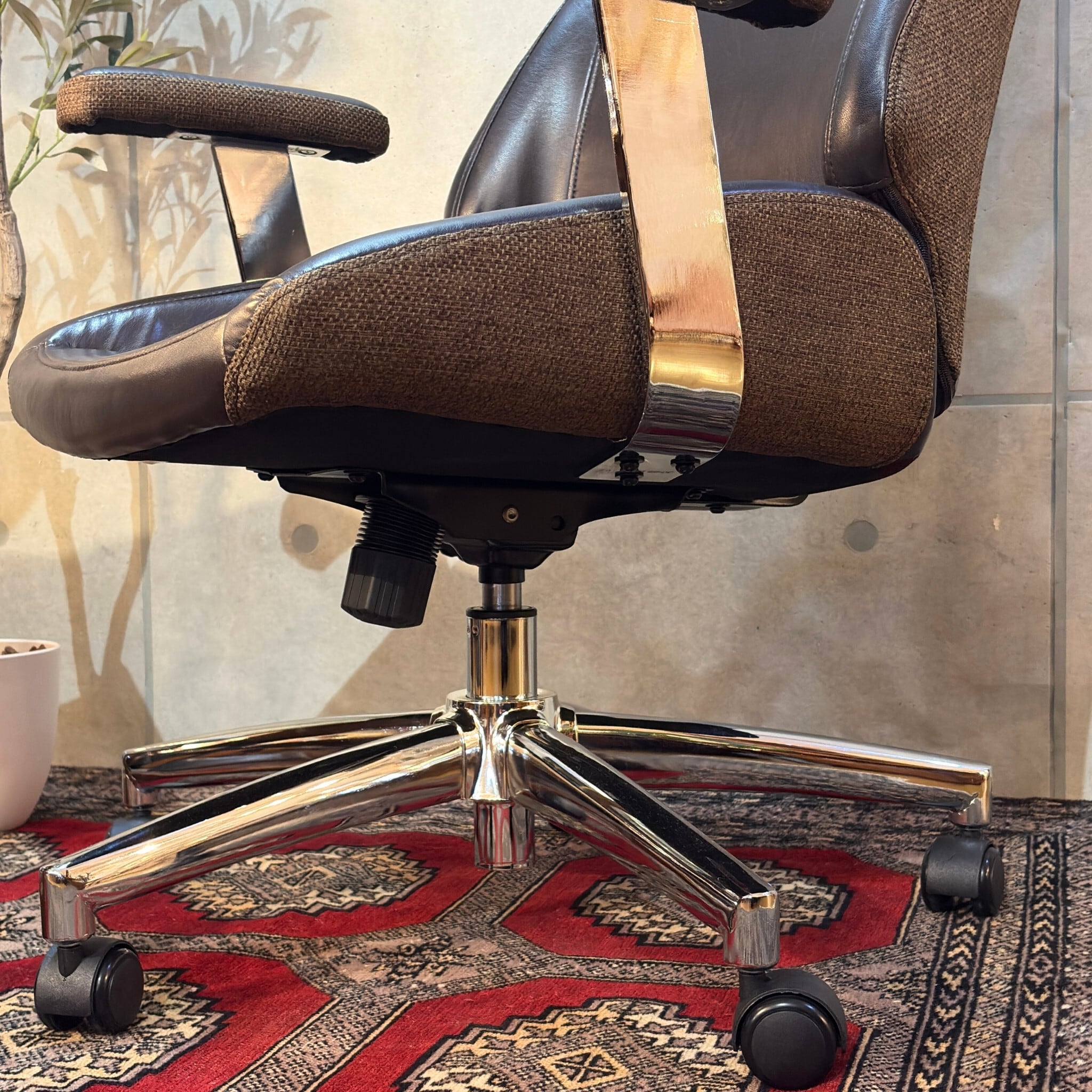 新品】ヴィンテージ風 デスクチェア WP | レザー×ファブリック