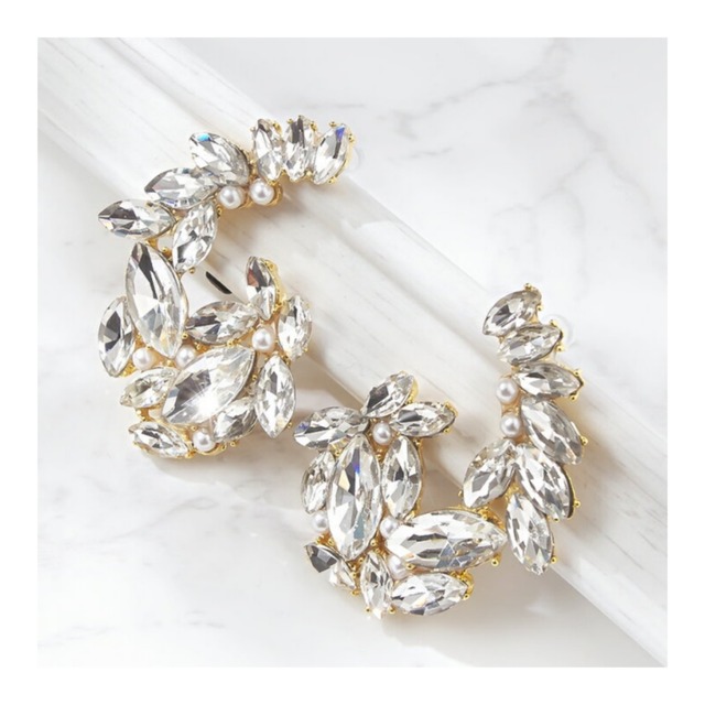 ウェディングピアス　ゴールドビジュー