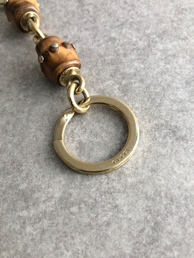 GUCCI グッチ キーホルダー ゴールド バンブー キーリング vintage ヴィンテージ オールド s6t348